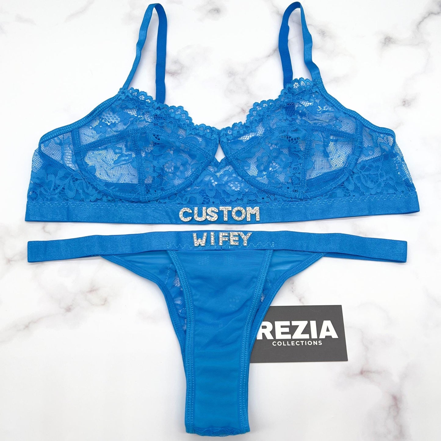 Custom Lingerie Set, Bra and Panty Set, Custom Name Thong, Personalized Thong, Bride Lingerie, Anniversary Gifts for Him