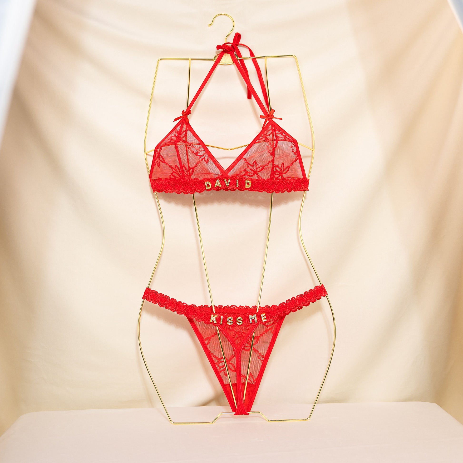 Custom Crystal Name Lingerie Sets, Name Bra, Name Thong, Personalized Name Lingerie Set, Custom Name Lace Thongs, Custom Name G-strings