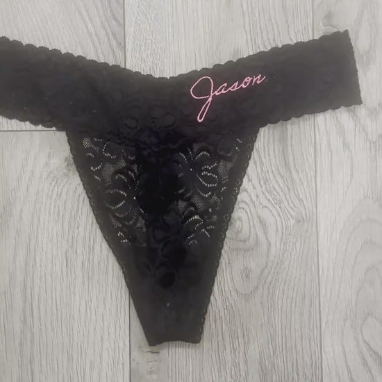 Bride Thong- Bridal Lingerie- Bride Gift- Mrs Panty- Bachelorette Thong- Mrs Thong- Custom Panties- Embroidered Thong- Custom Name & Date.