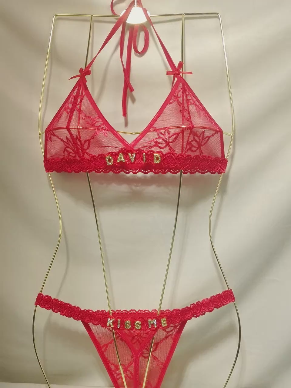 Custom Crystal Name Lingerie Sets, Name Bra, Name Thong, Personalized Name Lingerie Set, Custom Name Lace Thongs, Custom Name G-strings